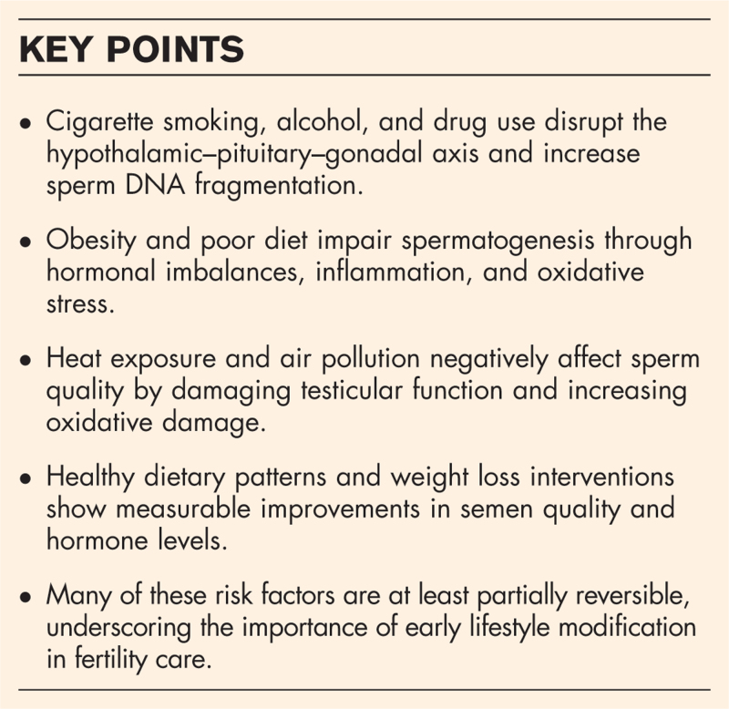 Impact of lifestyle and environmental factors on fertility.