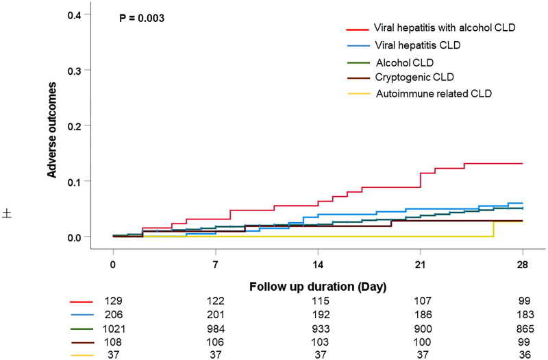 Aetiology of chronic liver disease is a valuable factor for stratifying adverse outcomes of acute decompensation: prospective observational study.