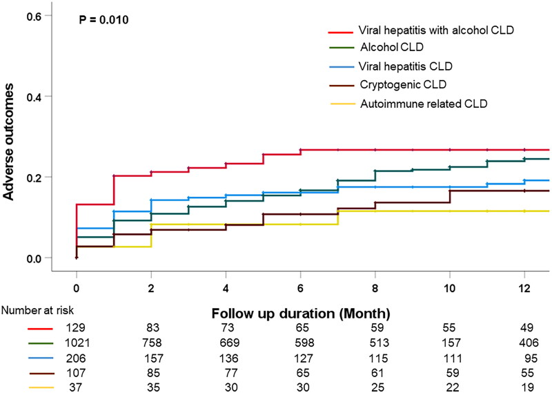 Aetiology of chronic liver disease is a valuable factor for stratifying adverse outcomes of acute decompensation: prospective observational study.