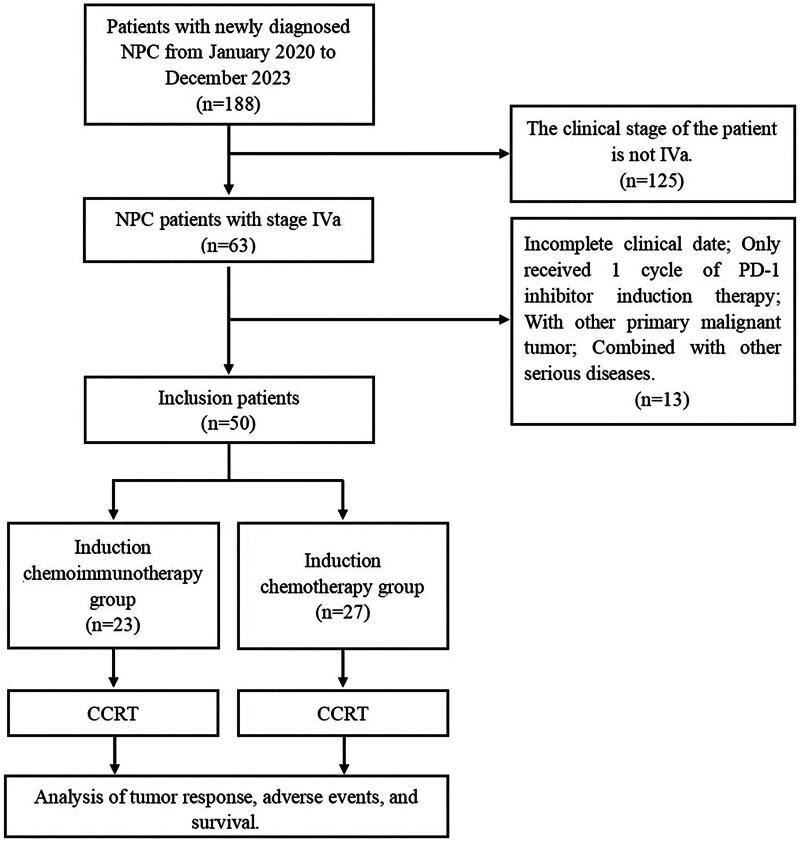 Chemoimmunotherapy as induction treatment in concurrent chemoradiotherapy for patients with nasopharyngeal carcinoma stage IVa.