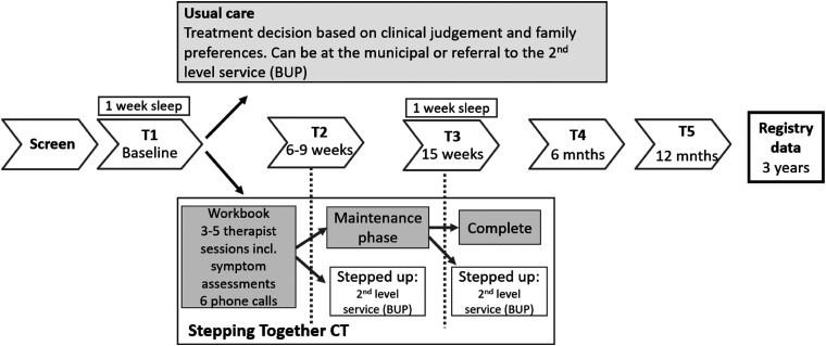 Stepping together for children after trauma: protocol for a randomized controlled trial of a parent-led treatment in first-line services (NorStep Study).
