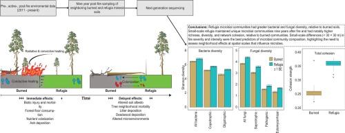 Small-scale fire refugia increase soil bacterial and fungal richness and increase community cohesion nine years after fire