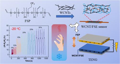 Wide Temperature Range Responsive Flexible Sensors Based on Whisker Carbon Nanotube/Fluorosilicone Elastomer Composite Films
