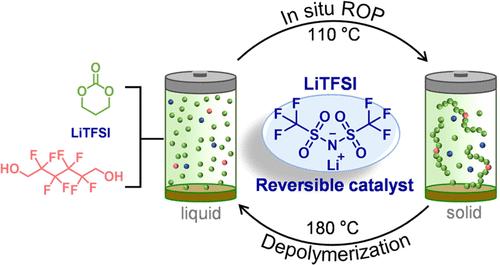 Closed-Loop Recyclable Solid-State Polymer Electrolytes Enabled by Reversible Lithium Salt Catalysis