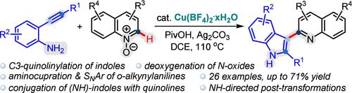C3-Heteroarylation of Indoles via Cu(II)-Catalyzed Aminocupration and Subsequent Nucleophilic Addition of o-Alkynylanilines