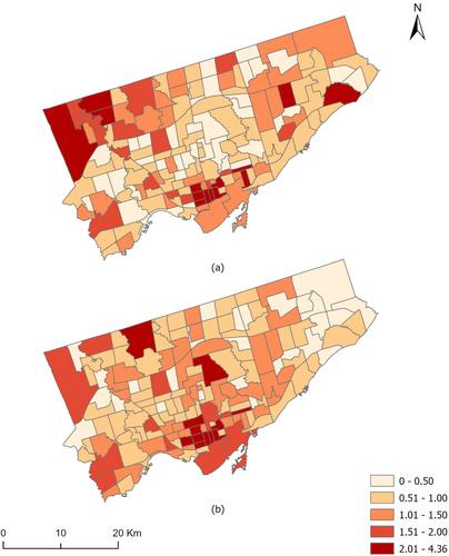 Comparisons Between Robbery and Break-And-Enter: Area-Specific Trends, Socioeconomic Risk Factors, and Hotspots Analysis Using a Bayesian Spatial and Spatiotemporal Approach