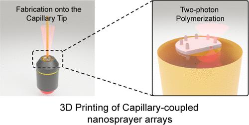 Two-Photon Direct Laser Writing of Capillary-Coupled Nanosprayer Arrays for ESI-MS