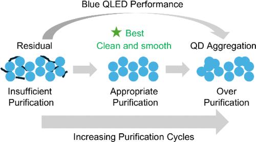 Influence of Quantum Dot Purification on a Blue Quantum Dot Light-Emitting Diode