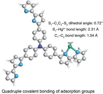 Precise Fixation of the Spatial Configuration of Adsorption Groups for Removal of Mercury Ions from the Acidic Wastewater