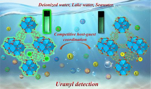 Highly Sensitive and Selective Detection of Uranyl Ions Based on a Tb3+-Functionalized MOF via Competitive Host–Guest Coordination