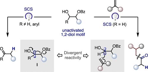 Catalytic Deoxygenation of Unactivated 1,2-Diol Motifs via Light-Induced Spin-Center Shift