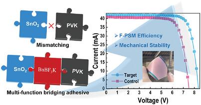 Restrictive Heterointerfacial Delamination in Flexible Perovskite Photovoltaics Using a Bifacial Linker