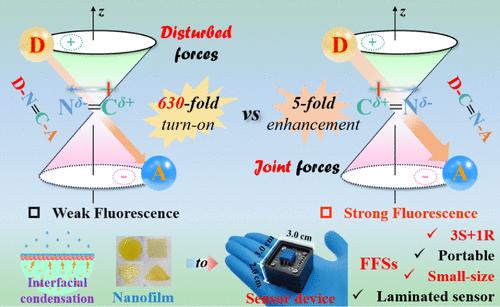 Manipulating Constitutional Isomerism of Imine Linkages in Interfacially Confined Nanofilms toward Enhanced Fluorescence Sensing