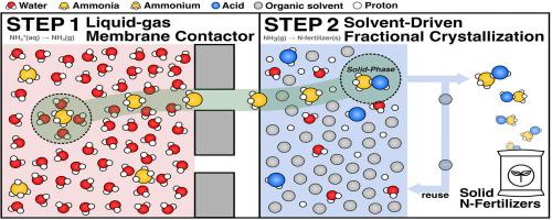 Direct solid-phase nitrogenous fertilizer recovery from wastewater: The hybrid system of membrane contactor and solvent-driven fractional crystallization