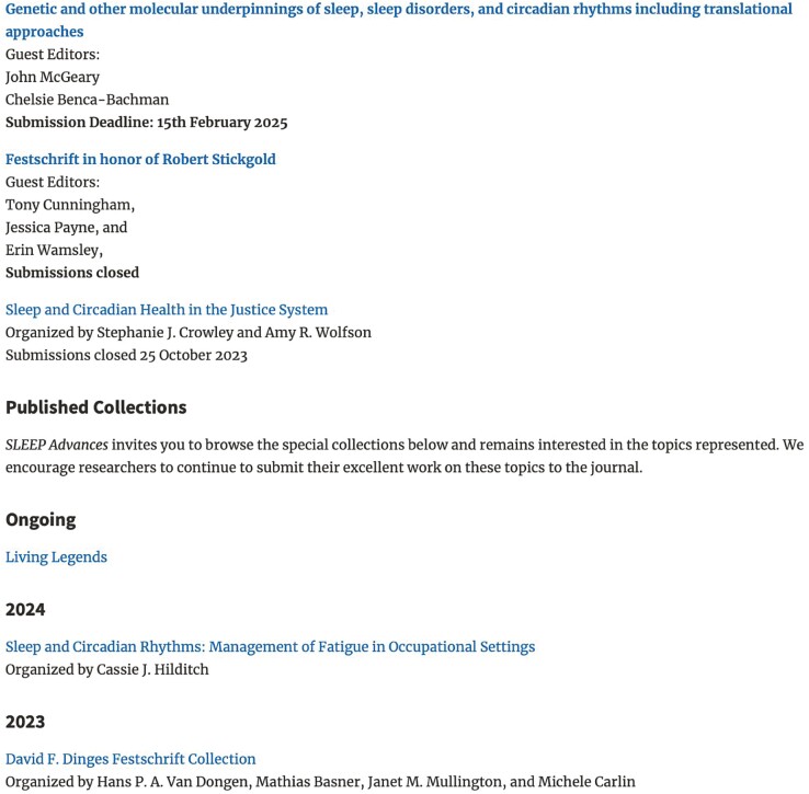 So Long, <i>SLEEP Advances</i>….