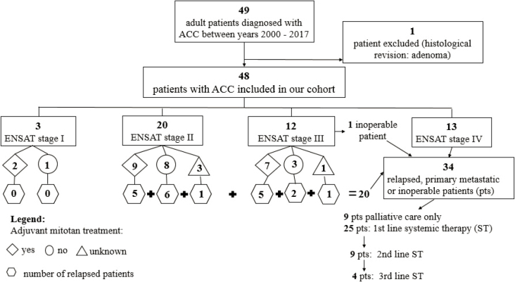 Management of adrenocortical carcinoma in Slovenia: a real-life analysis of histopathologic markers, treatment patterns, prognostic factors, and survival.