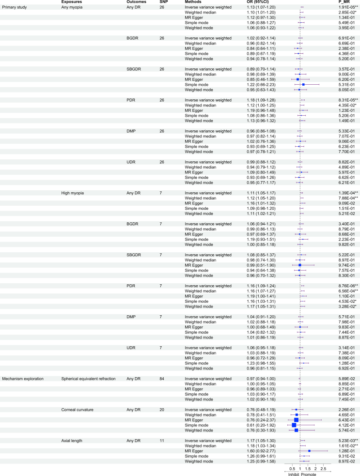 Association between myopia and diabetic retinopathy: A two-sample mendelian randomization study