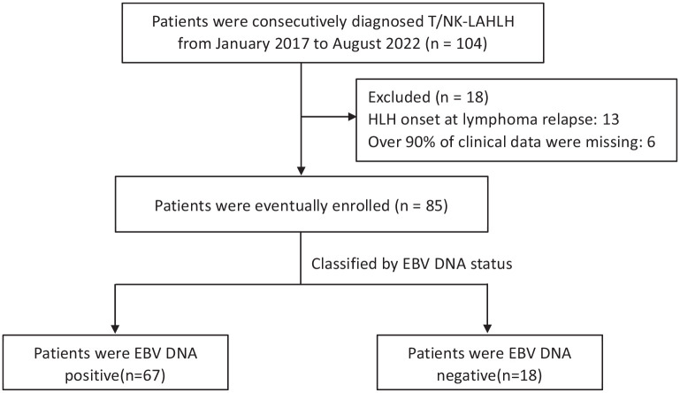 Significance of whole-blood EBV DNA status in T/NK-cell lymphoma-associated hemophagocytic lymphohistiocytosis: a single-center retrospective analysis.