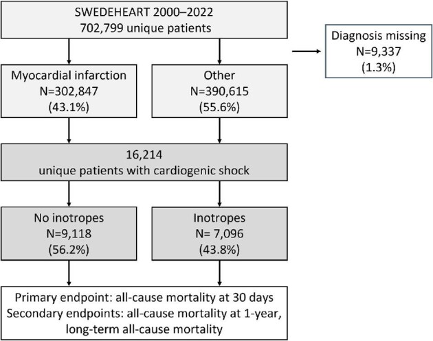 Inotropes and mortality in patients with cardiogenic shock: an instrumental variable analysis from the SWEDEHEART registry.
