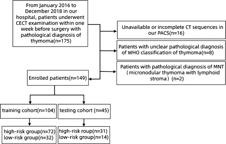 Comparison of 2D and 3D radiomics features with conventional features based on contrast-enhanced CT images for preoperative prediction the risk of thymic epithelial tumors.