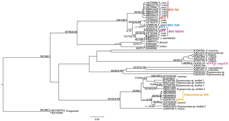 Non-human primates as indicators of Kinetoplastida diversity in an urban environment in Midwest Brazil.