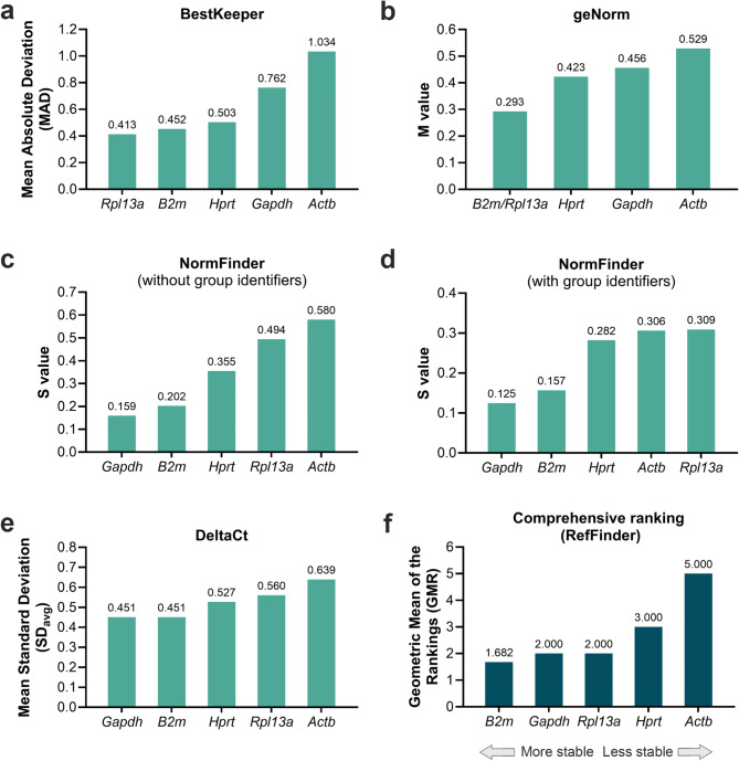 Evaluation of suitable reference genes for gene expression studies in the developing mouse cortex using RT-qPCR.