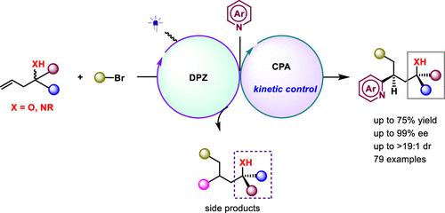 Kinetic Resolution of Racemic Radicals in Asymmetric Photoredox Minisci Reactions with Azaarenes for Precise Construction of Two Non-adjacent Stereocenters