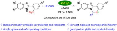 Zn/H2O-mediated tandem reductive cyclization of 2-(2-nitrophenyl)-1H-benzo[d]imidazoles with aldehydes to synthesize 5,6-dihydrobenzo[4,5]imidazo[1,2-c]quinazolines†