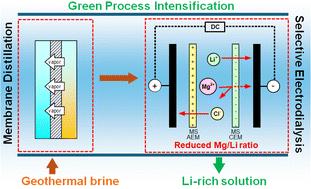 Sustainable lithium recovery from geothermal brine via integrated membrane distillation – selective electrodialysis