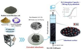 Low-cost biomass ash-based adsorbent for removal of hydrogen sulfide gas