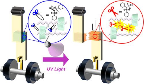 Light Stimuli-Responsive Degradable and Tough Polymeric Materials with Movable Cross-Links
