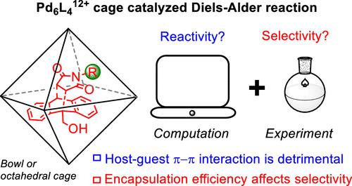 Revisiting the Origins of Reactivity and Selectivity in the Pd6L4-Cage-Catalyzed Diels–Alder Reactions: A Combined Computational and Experimental Study