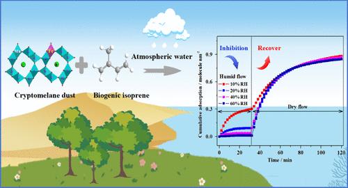 Inhibition Effect of H2O on the Heterogeneous Reaction between Isoprene and Fe-Substituted Cryptomelane