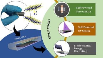 Printed 2D WS2-based flexible triboelectric nanogenerator for self-powered force and UV sensing applications