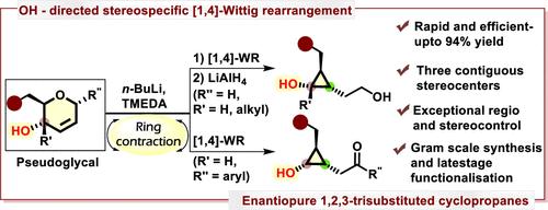 Stereospecific Synthesis of 1,2,3-Trisubstituted Cyclopropanes from Pseudoglycals