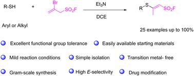 A simple protocol for stereoselective construction of novel β-sulfanyl vinyl sulfonyl fluorides†