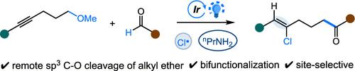 Photocatalytic Amine-Promoted Selective Hydrochlorination and sp3 C–O Acylation of Alkyne-Tethered Methyl Ethers with Aldehydes