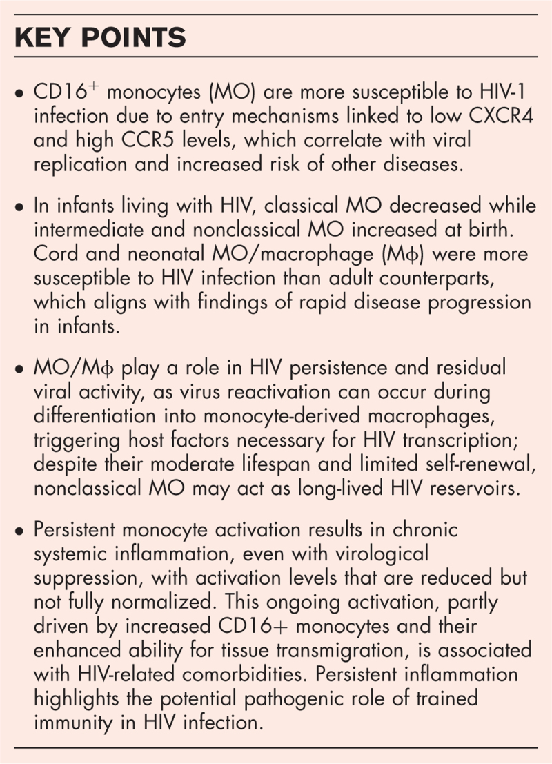 Monocytes across life span in HIV infection: lights and shadows.