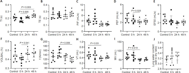Lung function and blood gas of rats after different protocols of hypobaric exposure.