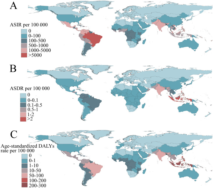 Assessing the global dengue burden: Incidence, mortality, and disability trends over three decades.