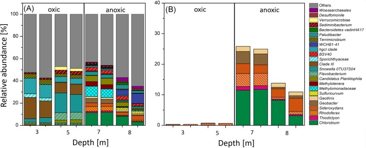 Cryptic iron cycling influenced by organic carbon availability in a seasonally stratified lake.