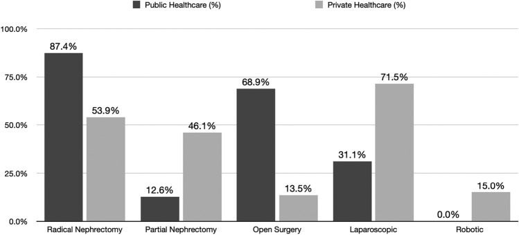 Prognosis impact and clinical findings in renal cancer patients: comparative analysis between public and private health coverage in a cross-sectional and multicenter context.