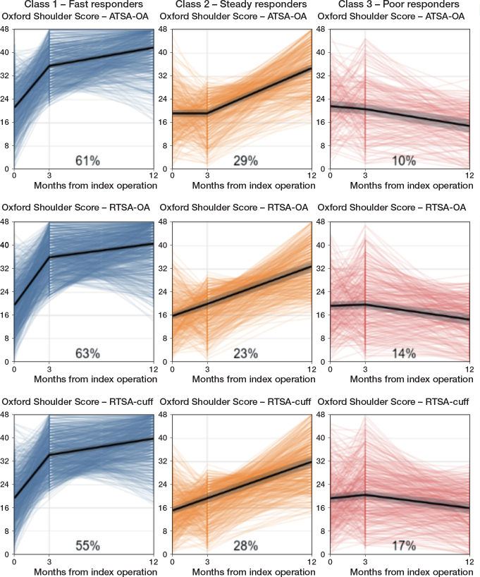 Identifying recovery trajectories following primary total shoulder arthroplasty: a cohort study of 3,358 patients from the Dutch Arthroplasty Register.