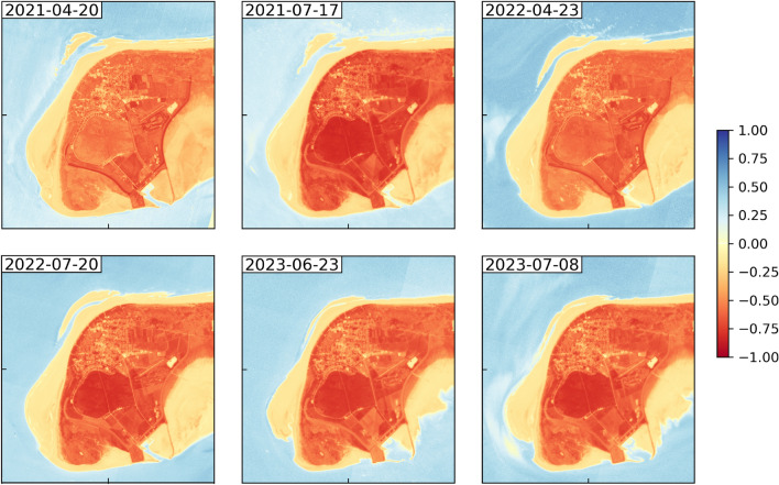 Analyzing coastal dynamics by means of multi-sensor satellite imagery at the East Frisian Island of Langeoog, Germany.