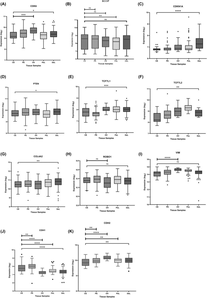 Combined targeting of TCF7L1/2, PTEN, CDK6, and BCCIP by microRNA miR-29c-3p is associated with reduced invasion and proliferation of endometriotic cells.