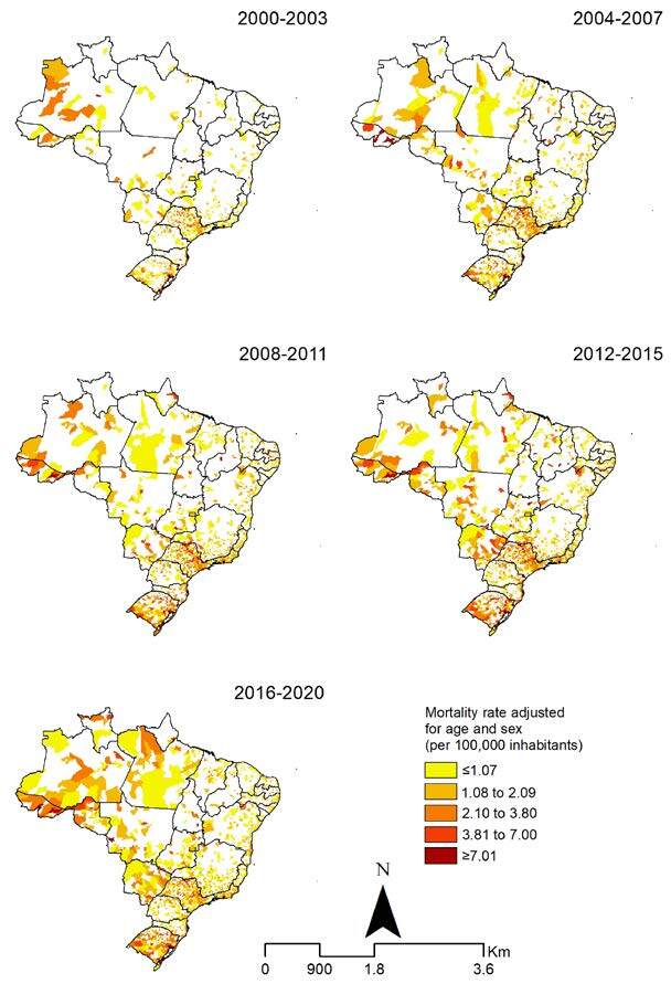Temporal trends and spatial patterns of Hepatitis C-related mortality in Brazil.