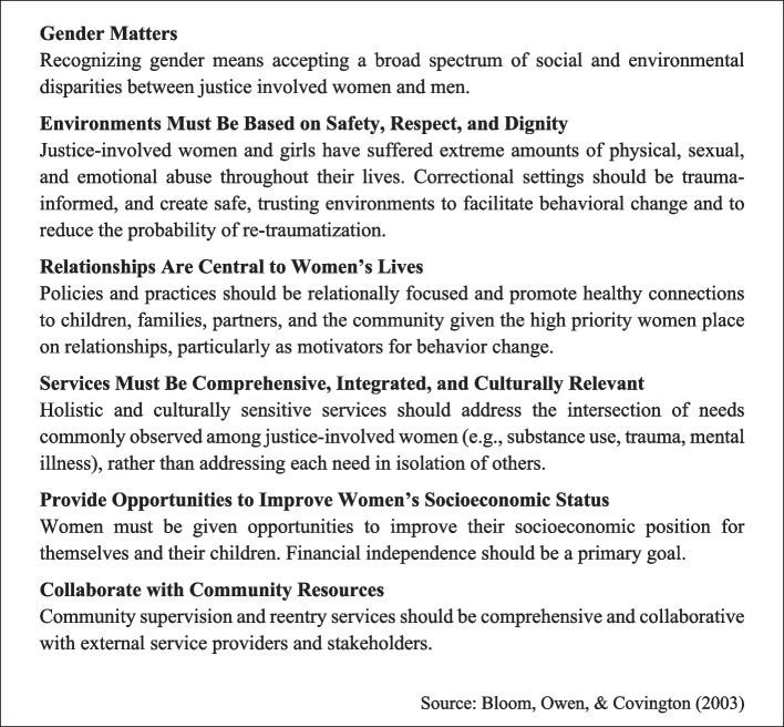 Gender-responsive treatment to improve outcomes for women and girls in correctional settings: foundations, limitations and innovations.