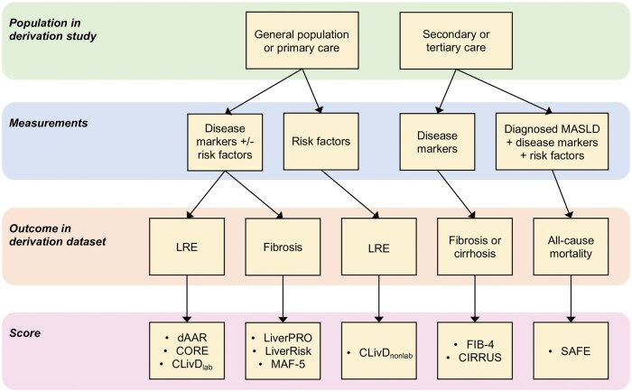 Prediction of major liver-related events in the population using prognostic models.