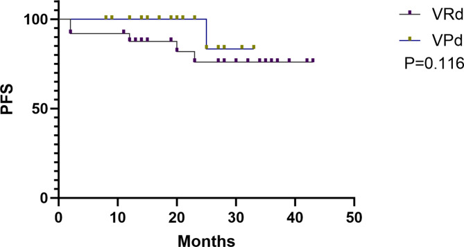 VRd vs. VPd as induction therapy in high risk newly diagnosed multiple myeloma.