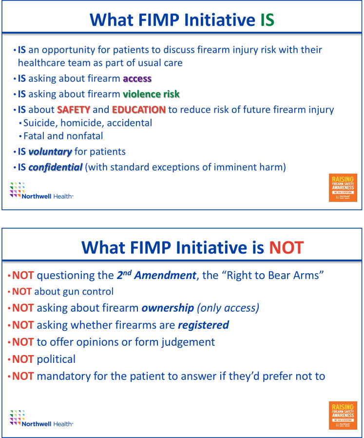 Development, dissemination and survey evaluation of layered education for healthcare professionals to support implementation of firearm injury and mortality prevention strategies in emergency care settings, New York, USA.